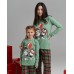 Жіночий комплект зі штанами в клітинку - новорічні пінгвіни - FAMILY look Мама/донька