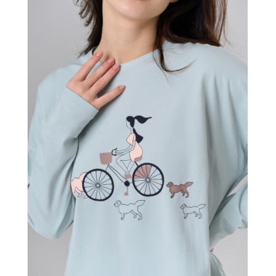 Женский комплект ОВЕРСАЙЗ со штанами - Девушка на велосипеде