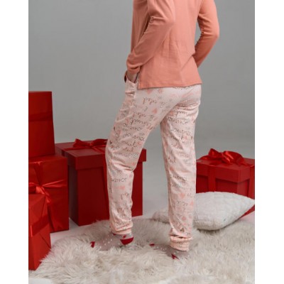 Жіноча бавовняна піжама - штани у написи