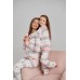 Жіноча піжама в дрібний принт з оленями - ІНТЕРЛОК - Family look Мама/донька