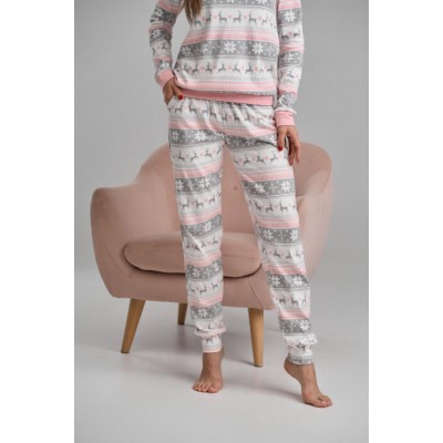 Женская пижама в мелкий принт с оленями - ИНТЕРЛОК