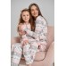 Жіноча піжама в дрібний принт з оленями - ІНТЕРЛОК - Family look Мама/донька