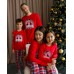 Новорічна Жіноча піжама Family look зі штанами в клітку - Merry Christmas