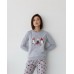 Жіноча піжама зі штанами - новорічні котики
