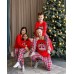 Новогодняя Женская пижама Family look со штанами в  клетку - Merry Christmas