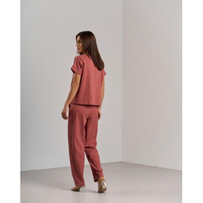 Пижама женская со штанами однотонная - 2 цвета