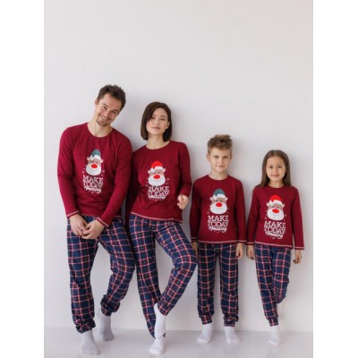 Женская пижама Family look со штанами - новогодний принт Make today