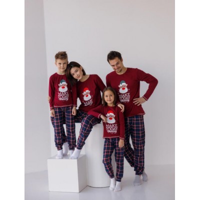 Жіноча піжама Family look зі штанами - новорічний принт Make today