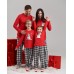 Новогодняя Женская пижама Family look со штанами в клетку - Снеговик - для всей семьи