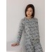 Женская пижама с кофтой на завязках - серые леопарды