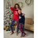 Жіноча піжама зі штанами - Новорічний ведмідь - Family look для сім'ї