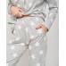 Женская пижама со штанами - на пуговицах - Звёздочки