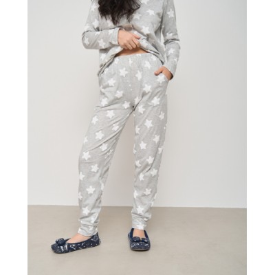 Женская пижама со штанами - на пуговицах - Звёздочки