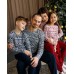Женская пижама Family look на завязках - бордовая с оленями