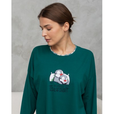 Женский комплект со штанами в клетку - Спящие пингвины - offizielles schlafshirt