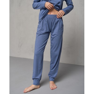 Женская пижама со штанами в горошек - Love
