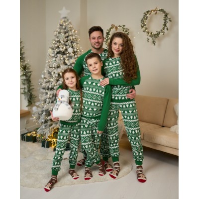 Женская пижама со штанами - Новогодний орнамент - Family look для семьи