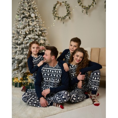 Женская пижама со штанами - Новогодний орнамент - Family look для семьи