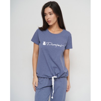 Жіноча піжама зі штанами та футболкою - Purrfect