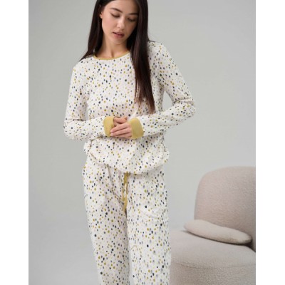 Женская хлопковая пижама на завязках - Интерлок - Family look Мама/дочь