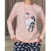 Жіноча піжама зі штанами - Ведмідь та пінгвіни - Family look мама/донька