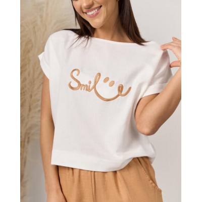 Піжама жіноча зі штанами 100% бавовна - SMILE