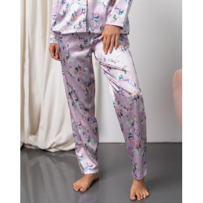 Женская пижама на пуговицах - лавандовая нежность