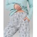 Жіноча піжама зі штанами в дрібних сов.