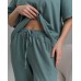 Комплект жіночий зі штанами однотонний - в рубчик - Віскоза