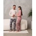 Женская пижама со штанами в надписи - Family look для пары