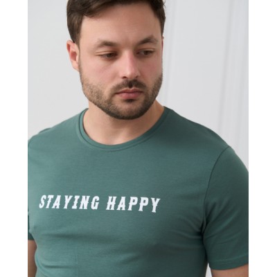Чоловічий комплект із шортами - однотонний - Staying happy