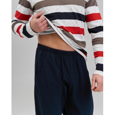 Чоловічий комплект зі штанами - кофта в різнокольорові смужки