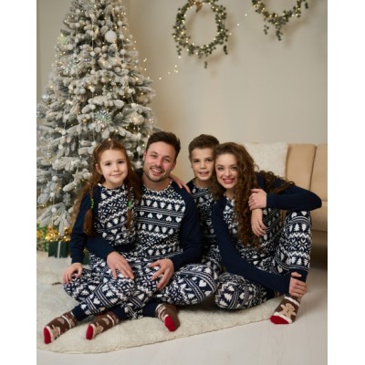 Мужской комплект со штанами - Новогодний орнамент- Family look для семьи