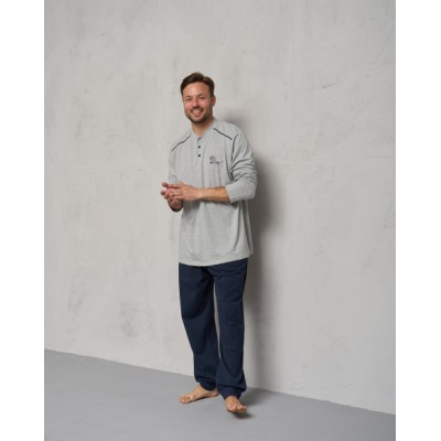 Чоловічий комплект ґудзики на кофті - штани без манжету - батал