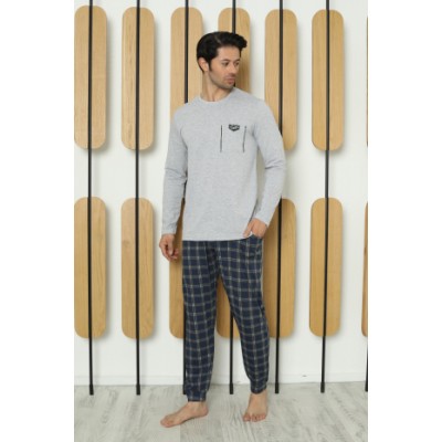 Чоловічий комплект зі штанами в клітку Батал - кишеня на кофті
