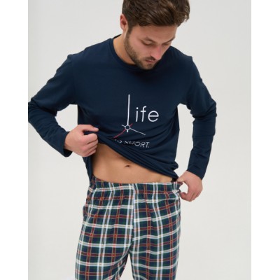Чоловічий комплект зі штанами в клітку - Life - Family look для пари