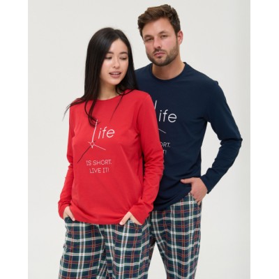Мужской комплект со штанами в клетку - Life - Family look для пары