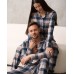 Мужской комплект со штанами - клетка - Family look для пары