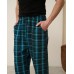 Мужские пижамные штаны Plus size - сине-зелёная клетка