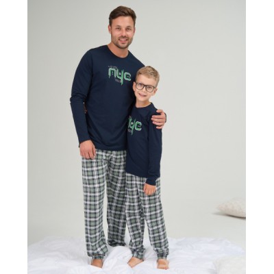 Чоловічий комплект зі штанами в клітку - NYC - Family look тато/син